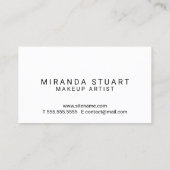 専門のモダンな白黒メーキャップアーティスト 名刺 (裏面)