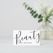 専門のモダンな白黒メーキャップアーティスト 名刺 (スタンド正面)