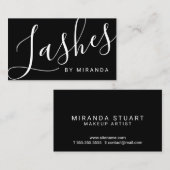 専門のモダンな白黒メーキャップアーティスト 名刺 (正面/裏面)