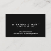 専門のモダンな白黒メーキャップアーティスト 名刺 (裏面)