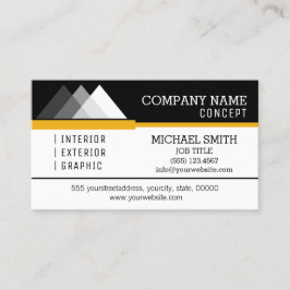 専門のモダンな白黒 名刺