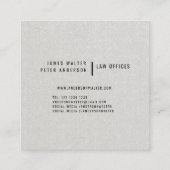 専門のモダンな砂の最小主義のシンプルなはっきりした スクエア名刺 (裏面)