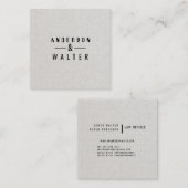 専門のモダンな砂の最小主義のシンプルなはっきりした スクエア名刺 (正面/裏面)