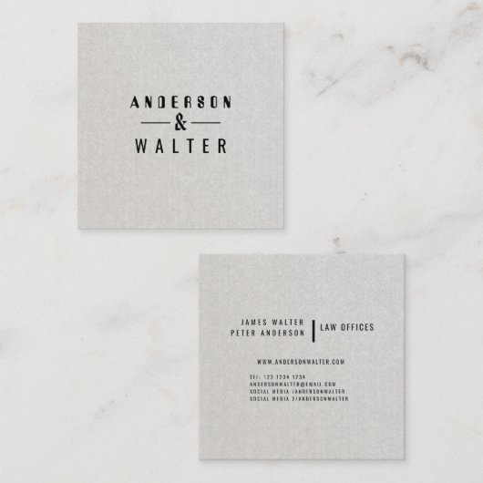 専門のモダンな砂の最小主義のシンプルなはっきりした スクエア名刺 (正面/裏面)
