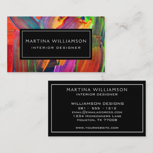 専門のモダンの抽象芸術デザイナー芸術家 名刺 (正面/裏面)