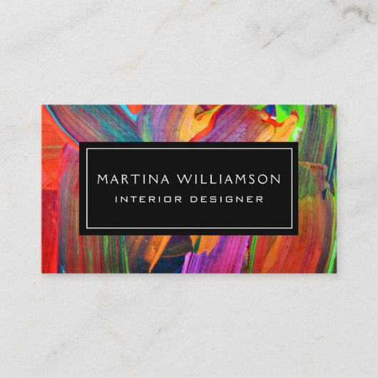 専門のモダンの抽象芸術デザイナー芸術家 名刺 (正面)