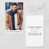 専門のモデル俳優の写真の白 名刺 (正面/裏面)