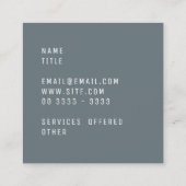 専門のモノグラムので白い大理石 スクエア名刺 (裏面)