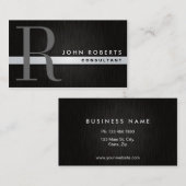 専門のモノグラムのエレガントなモダンによってブラシをかけられる金属 名刺 (正面/裏面)