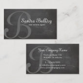 専門のモノグラムのエレガントな不動産のチョーク 名刺 (正面/裏面)