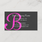 専門のモノグラムのエレガントな不動産のピンク 名刺 (裏面)