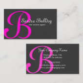 専門のモノグラムのエレガントな不動産のピンク 名刺 (正面/裏面)