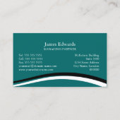 専門のモノグラムのティール（緑がかった色） 名刺 (裏面)