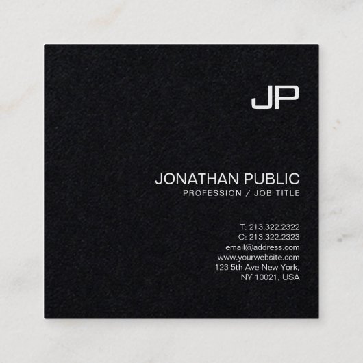 専門のモノグラムのデザインのエレガントで贅沢な平野 スクエア名刺 (裏面)