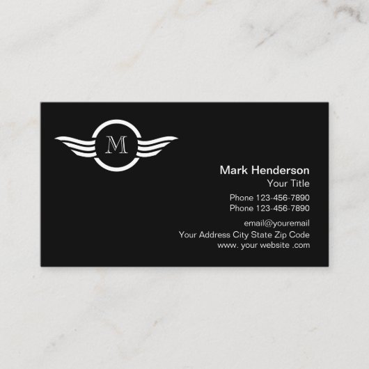 専門のモノグラムのロゴのデザイン 名刺 (正面)