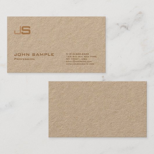 専門のモノグラムの優れたクラフトのモダンの贅沢 名刺 (正面/裏面)