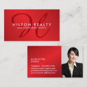 専門のモノグラムの名刺のテンプレート 名刺 (正面/裏面)