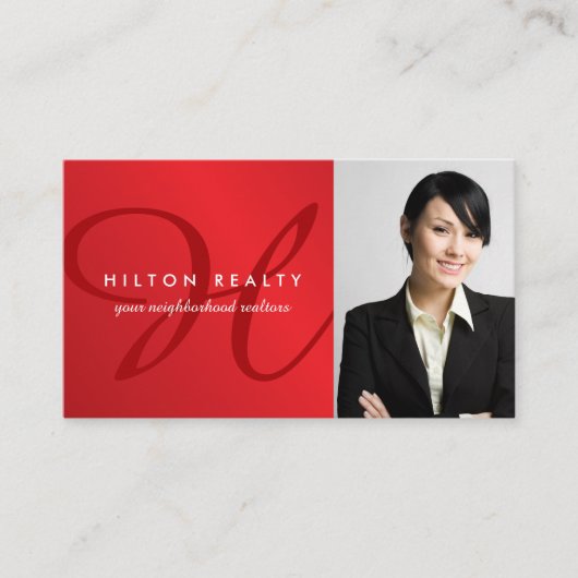 専門のモノグラムの名刺のテンプレート 名刺 (正面)