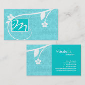 専門のモノグラムの名刺の花柄 名刺 (正面/裏面)