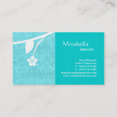 専門のモノグラムの名刺の花柄 名刺 (裏面)