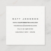 専門のモノグラムの黒い正方形の名刺 スクエア名刺 (裏面)