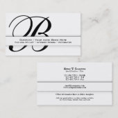 専門のモノグラム"B"ビジネスカスタム 名刺 (正面/裏面)