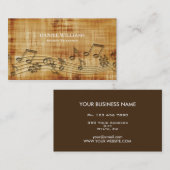 専門のユニークな木製の近代音楽の先生 名刺 (正面/裏面)