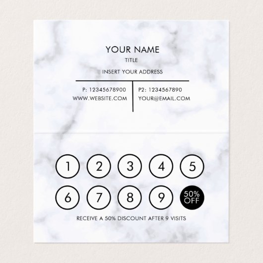 専門のロイヤリティのエレガントで白い大理石パターン 名刺 (内部フラット)