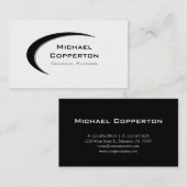 専門のロゴの名刺の黒のカーブ 名刺 (正面/裏面)