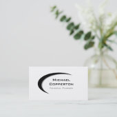 専門のロゴの名刺の黒のカーブ 名刺 (スタンド正面)