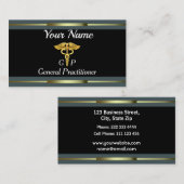 専門の一般医師金ゴールドおよび黒 名刺 (正面/裏面)