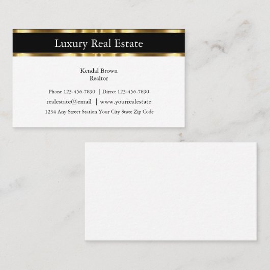 専門の上品な不動産仲介業者の名刺 名刺 (正面/裏面)