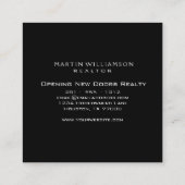 専門の不動産のモダンでクラシックなドア スクエア名刺 (裏面)