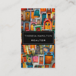 専門の不動産のモダンでクラシックなドア 名刺