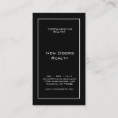 専門の不動産のモダンでクラシックなドア 名刺 (裏面)