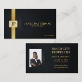 専門の不動産業者-あなたの写真を加えて下さい 名刺 (正面/裏面)