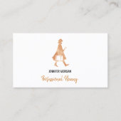 専門の乳母のばら色の金ゴールドのシルエットのベビーシッター 名刺 (正面)