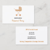 専門の乳母のエレガントなばら色の金ゴールドの乳母車 名刺 (正面/裏面)