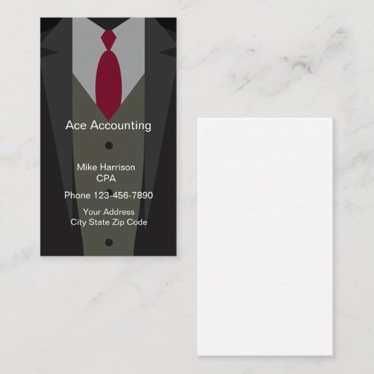 専門の会計士のデザイン 名刺 (正面/裏面)