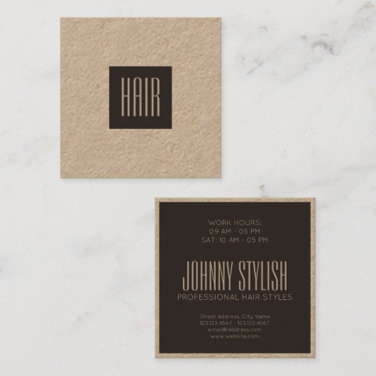 専門の優雅のモダンでスタイリッシュなミニマリズム スクエア名刺 (正面/裏面)