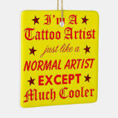 専門の入れ墨の芸術家は正常な芸術家を前好みます セラミックオーナメント (右)