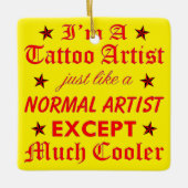 専門の入れ墨の芸術家は正常な芸術家を前好みます セラミックオーナメント (正面)
