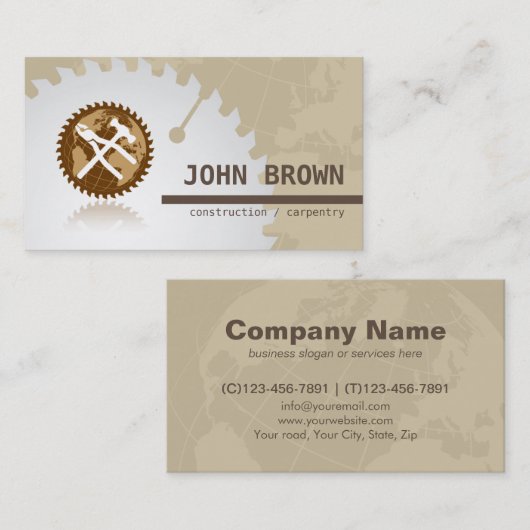 専門の全体的な用具の建築の大工仕事 名刺 (正面/裏面)