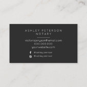 専門の公証人の写真のシンプルのタイポグラフィ 名刺 (裏面)
