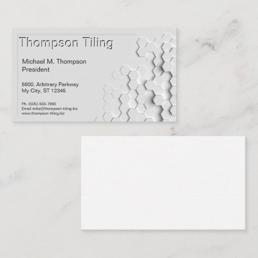 専門の六角形のタイルパターンエレガントなモダン 名刺 (正面/裏面)