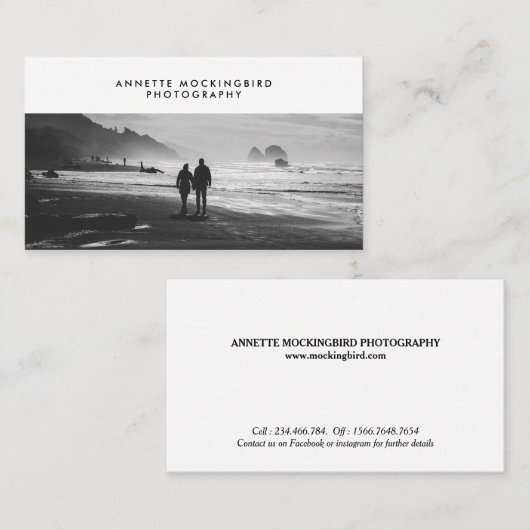 専門の写真のミニマリストの写真撮影 名刺 (正面/裏面)