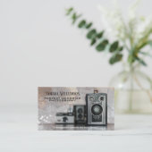 専門の写真撮影のヴィンテージのカメラの写真 名刺 (スタンド正面)