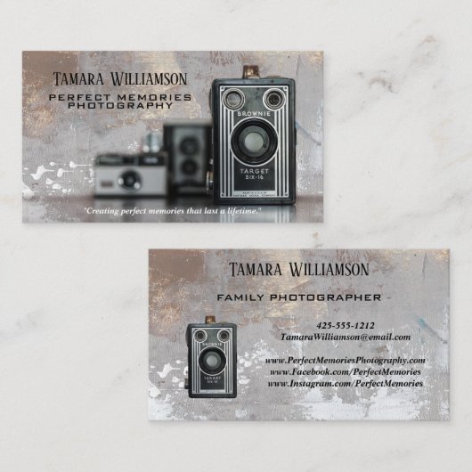 専門の写真撮影のヴィンテージのカメラの写真 名刺 (正面/裏面)