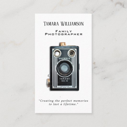 専門の写真撮影のヴィンテージのカメラの写真 名刺 (正面)