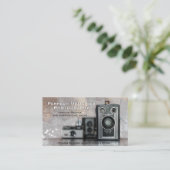 専門の写真撮影のヴィンテージのカメラの写真 名刺 (スタンド正面)